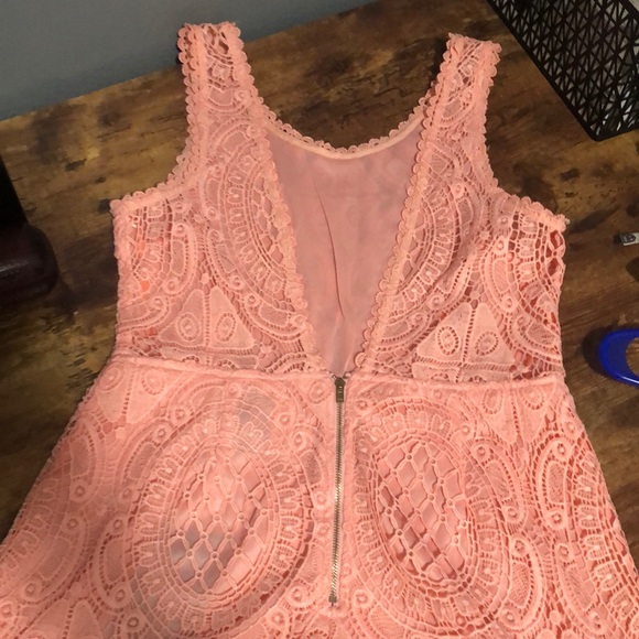 Peach Lace Detail Dress - Picture 3 of 5